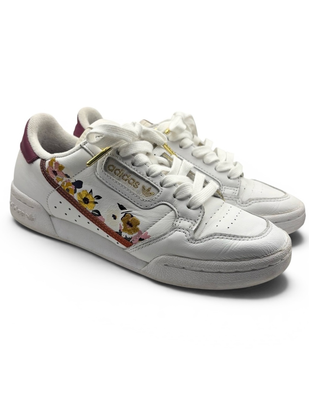 Adidas Her Studio London Continental 80 White, Purple, Gold Florals Sneaker